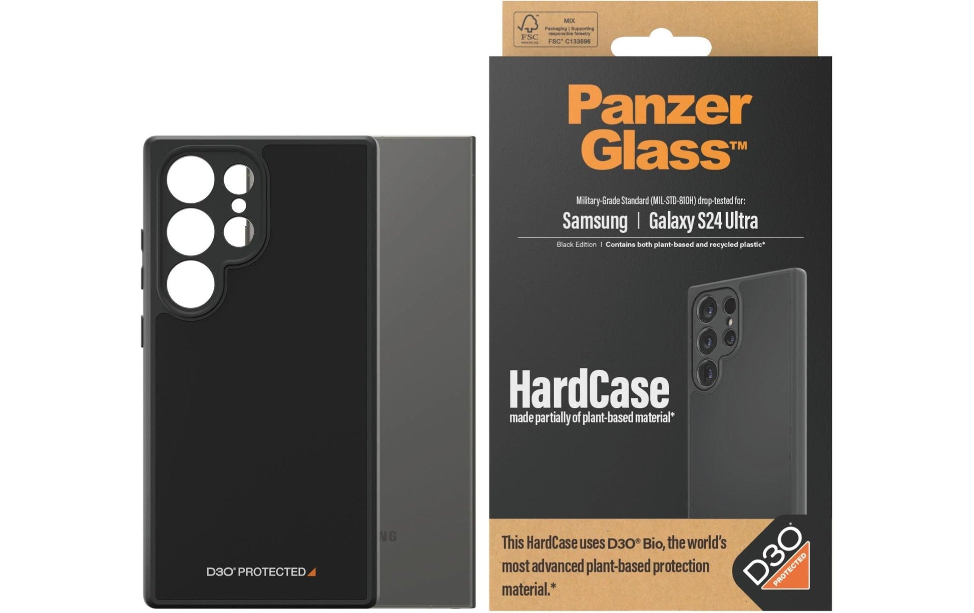 PanzerGlass Backcover – für Samsung Galaxy S24 Ultra – schwarz – schockresistent, kratzresistent