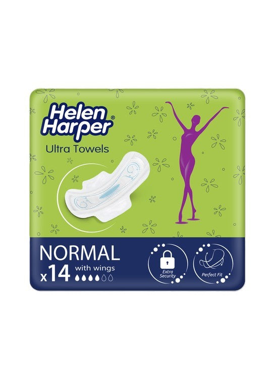 Hh soft and dry Helen Harper Binden Normal – mit Flügeln – 14 Stk.