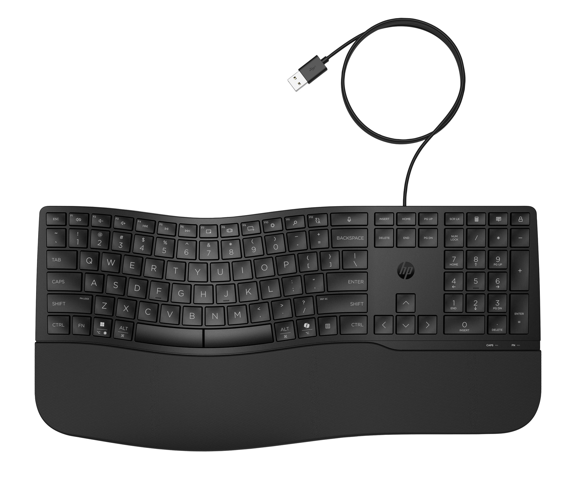 HP 480 Comfort – Tastatur – kabelgebunden, USB – auslaufsicher – schwarz