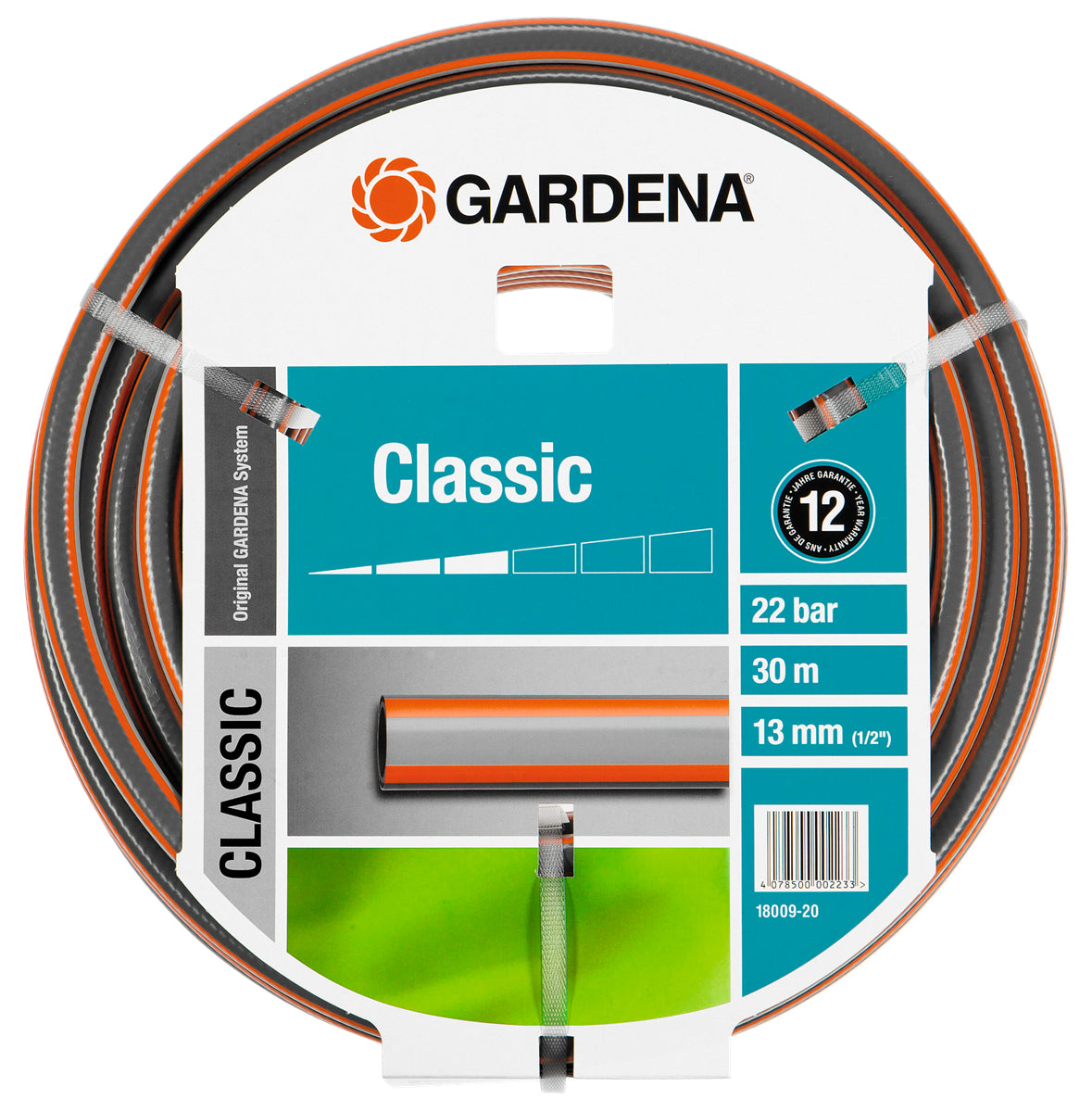 Gardena Gartenschlauch Classic – 30 m – PVC – grau/blau