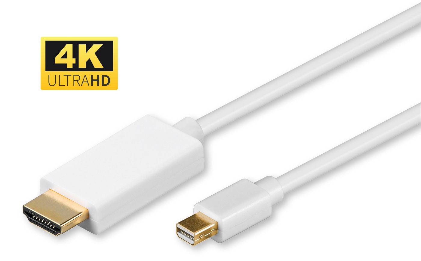 Microconnect Mini DisplayPort auf HDMI Kabel DP 1.2 4K 60 Hz – 2 m – Weiss