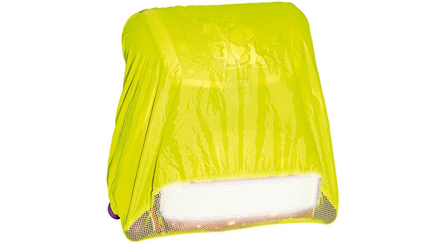 Wedo Rucksack-Regenschutz – reflektierend, wasserfest – für Schulranzen/Rucksäcke bis 500 × 500 mm – Gelb