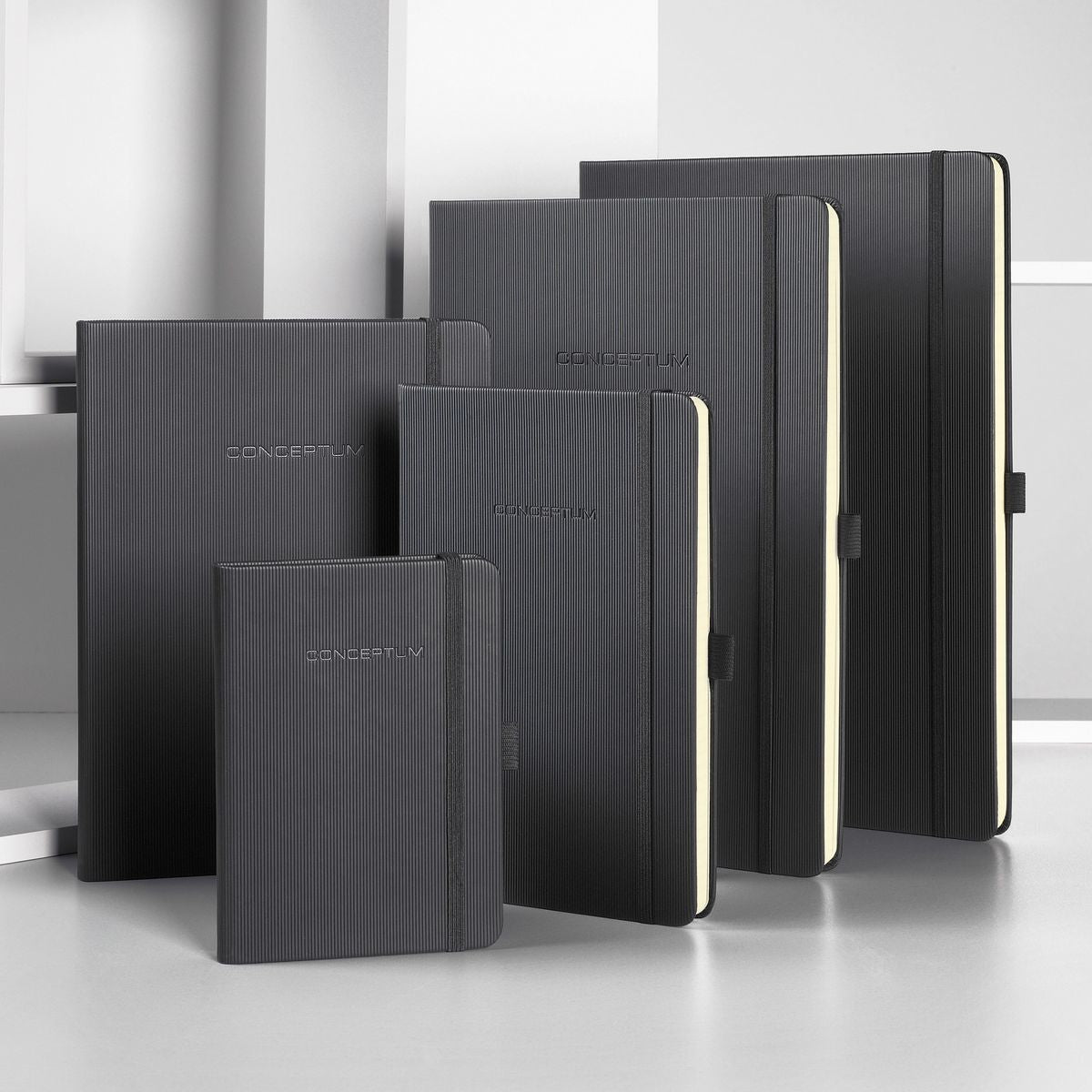 Sigel Notizbuch Conceptum, 180 × 240 mm, kariert, 194 Seiten – schwarz