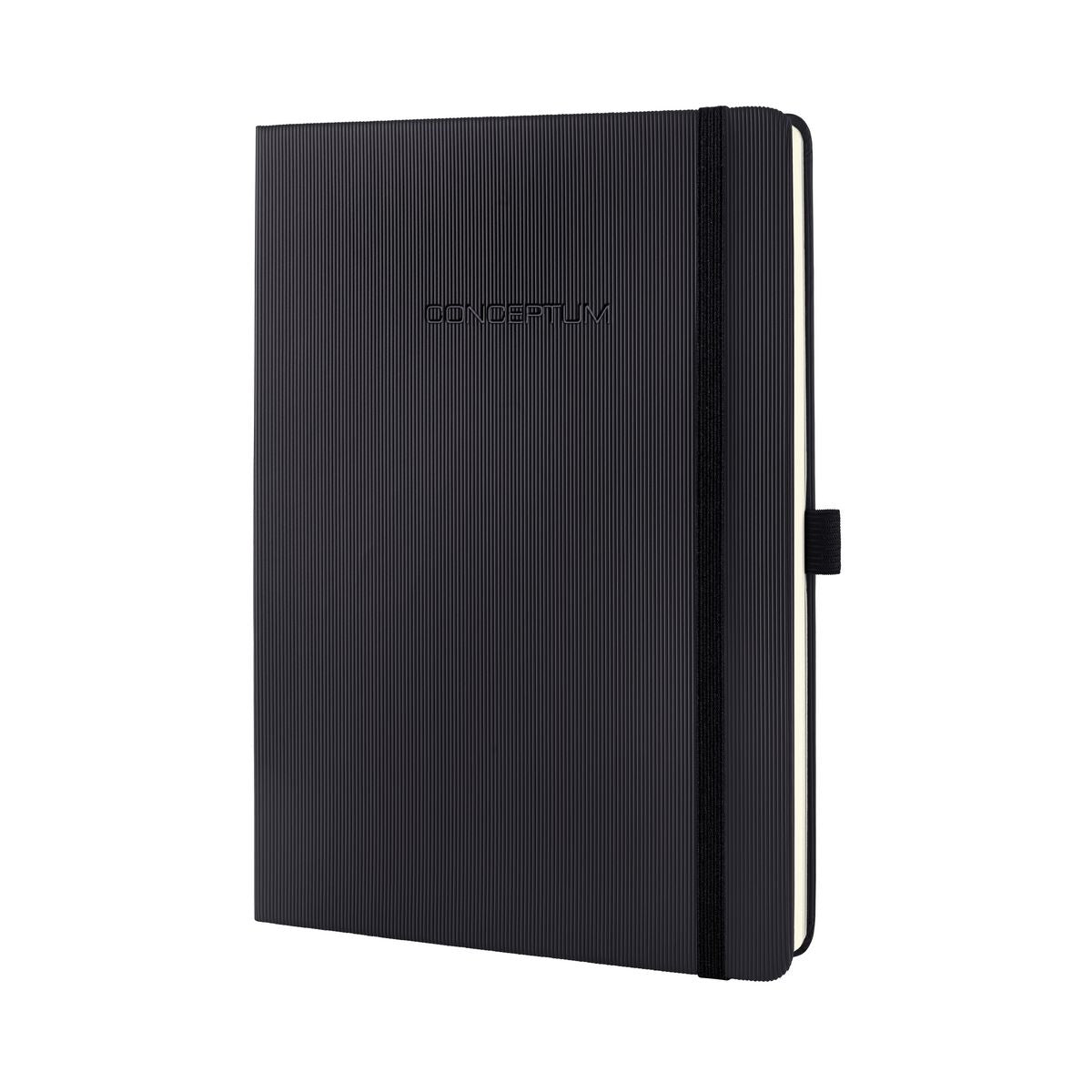 Sigel Notizbuch Conceptum, 180 × 240 mm, liniert, 194 Seiten, Fadenheftung – schwarz