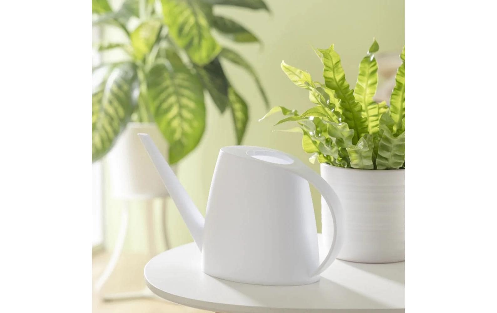 Scheurich Giesskanne Lilly – 31 × 7,7 × 16,4 cm, Kunststoff, weiss matt, 1,5 l
