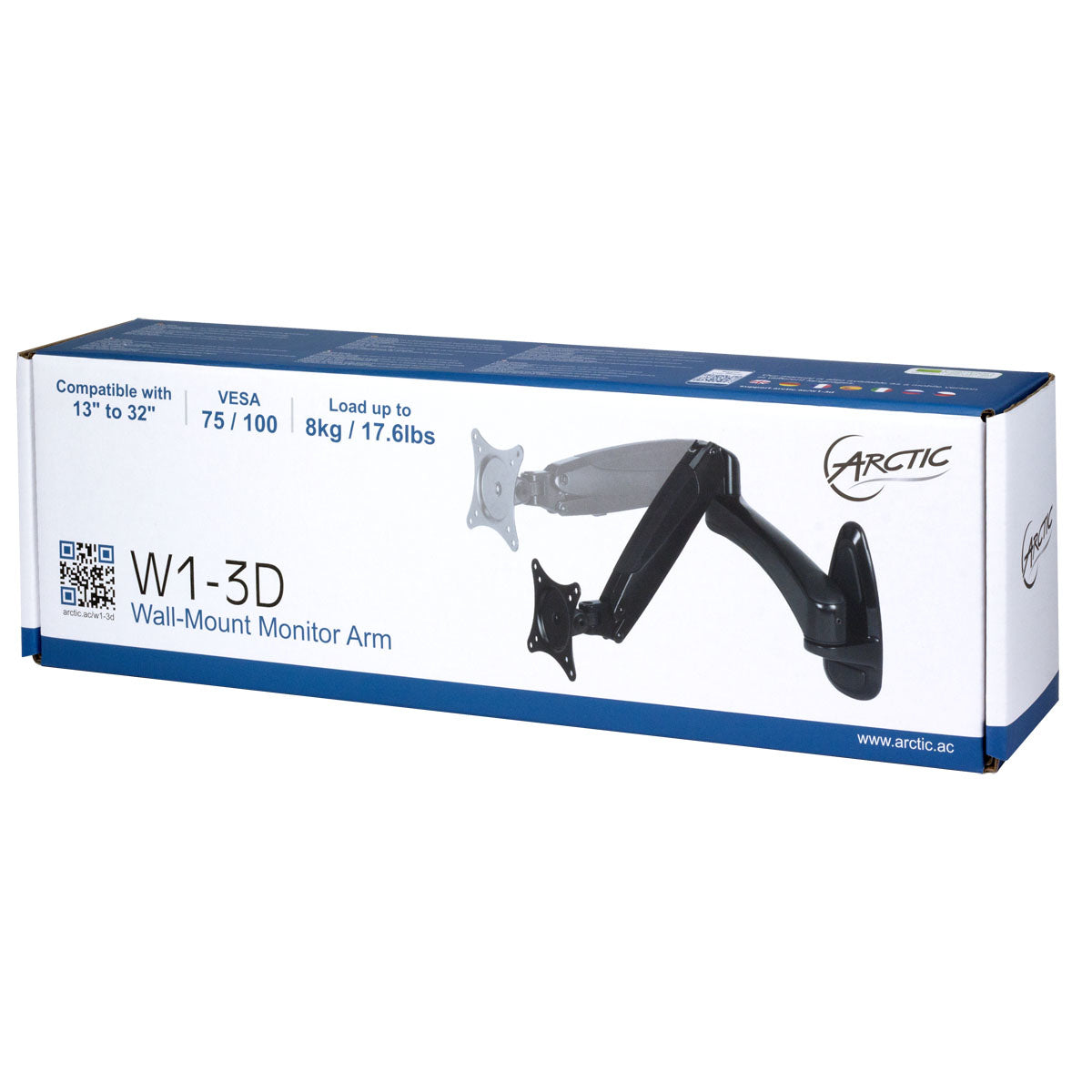 ARCTIC Tischhalterung – bis 43", VESA 100 × 100 mm, 8 kg, drehbar, schwarz
