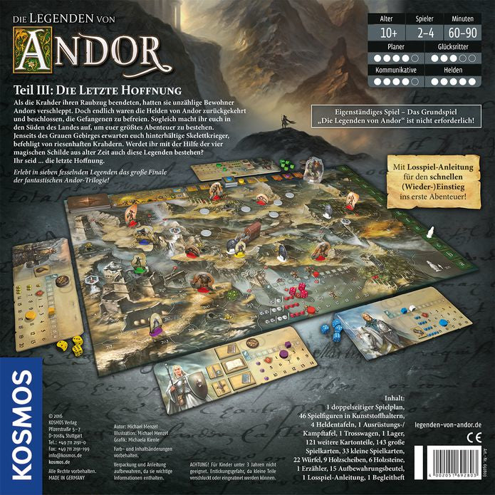 Kosmos Die Legenden von Andor Teil III – Brettspiel, 2–4 Spieler, ab 10 Jahren, 90 Min., DE