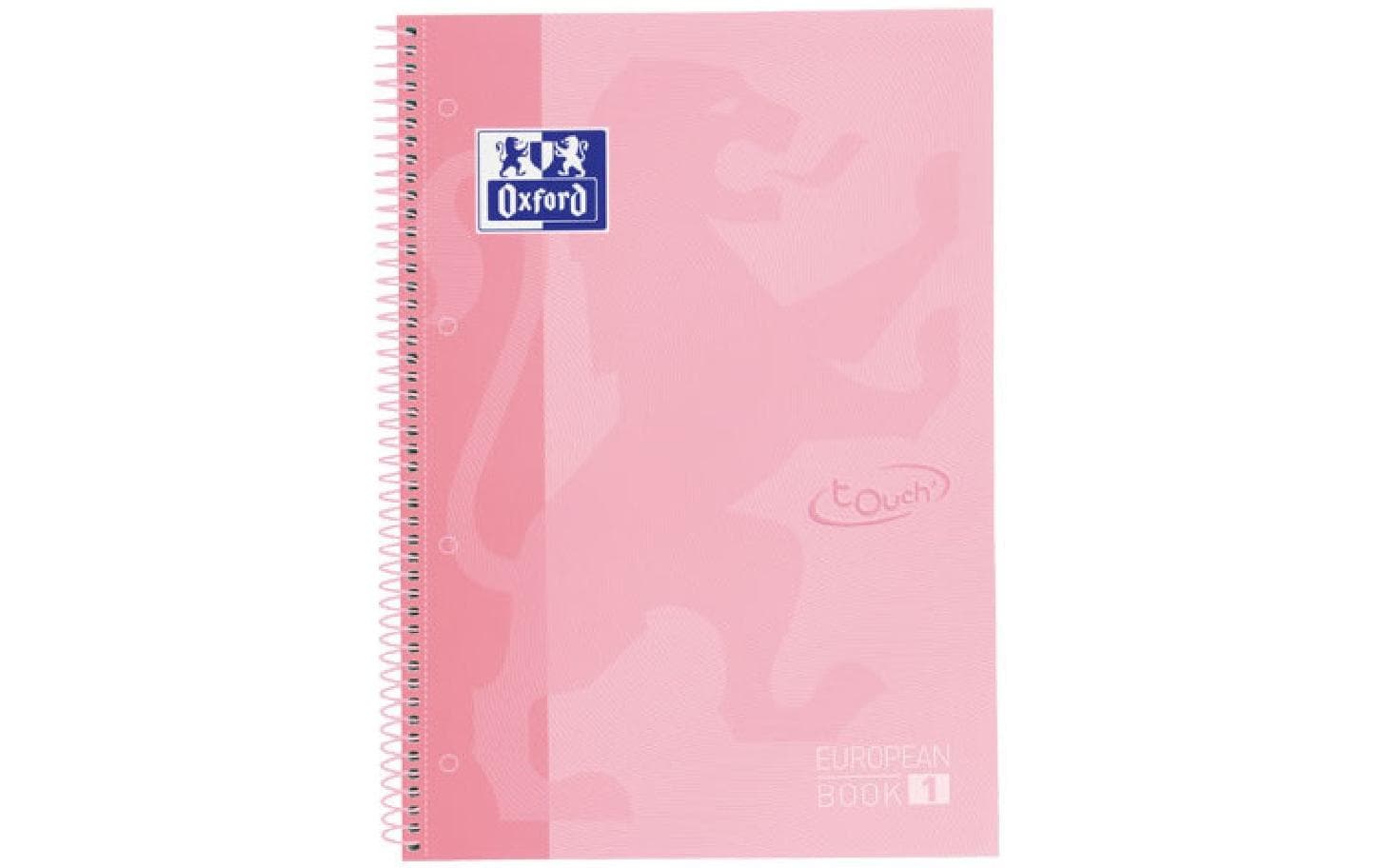 Oxford Spiralbuch – A4+ – 4-fach gelocht, mikroperforiert, Scribzee-kompatibel, Mini-Whiteboard, Pastellrosa