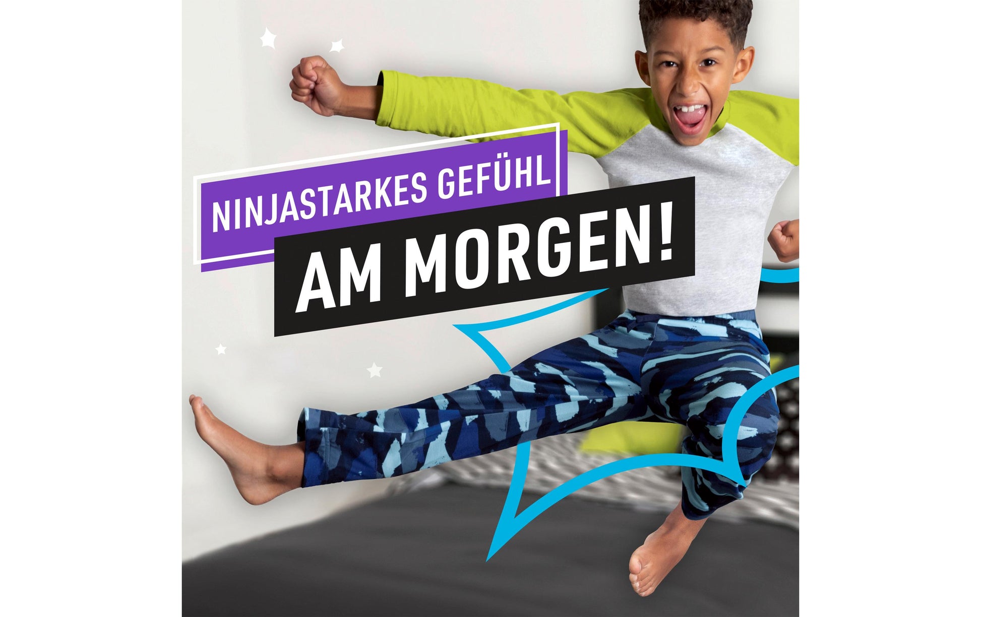 Pampers Nachtwindeln Ninjamas – 8–12 Jahre (27–43 kg) – 54 Stk, blau