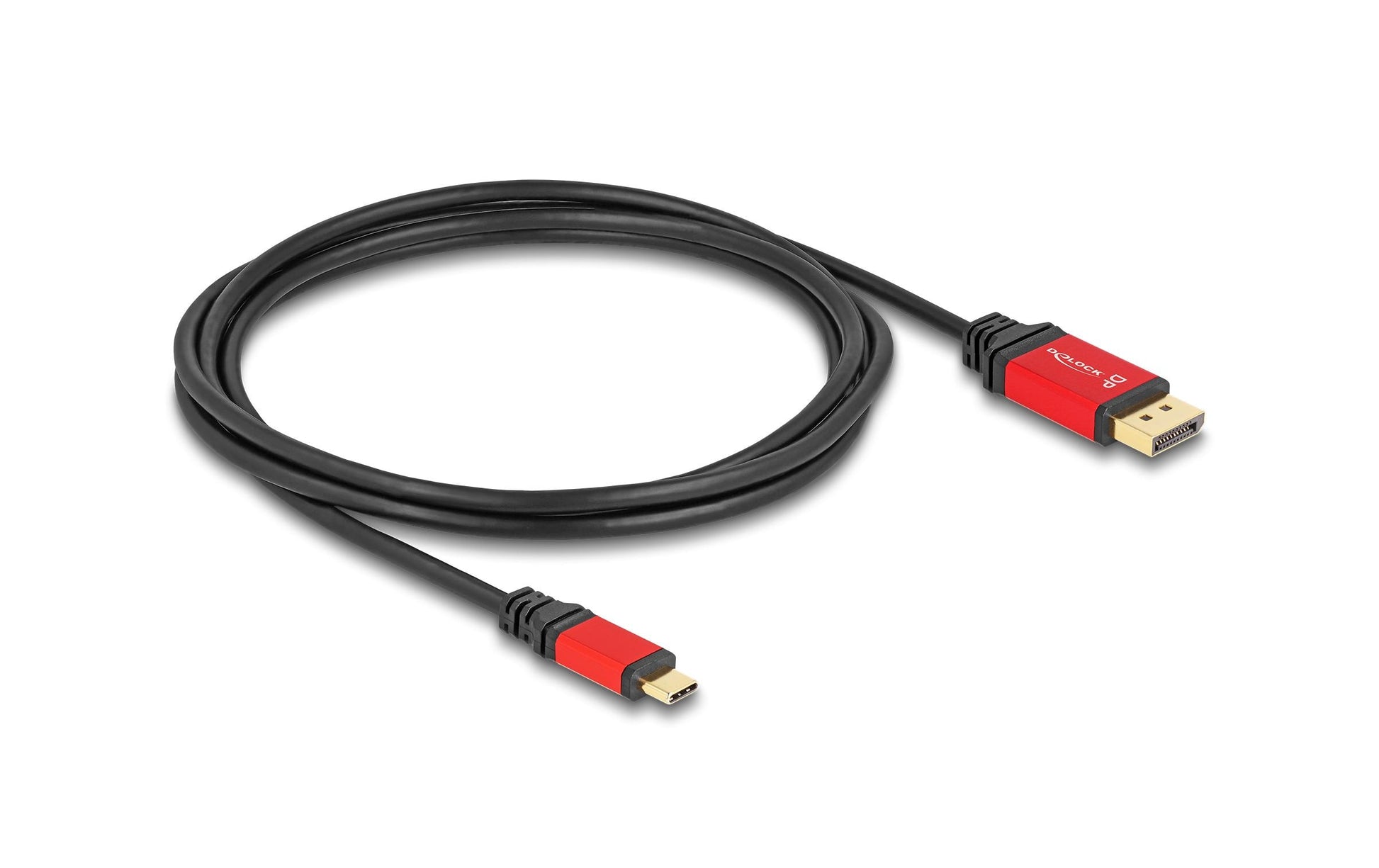 DeLOCK USB-C auf DisplayPort Kabel DP 1.4 – 8K 60 Hz – 2 m – HDR – Rot