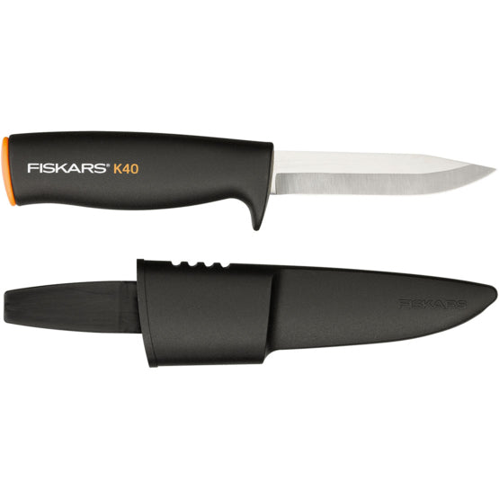 Fiskars K40 – Feststehendes Messer 100 mm, Kunststoff, Schwarz