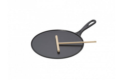 Le Creuset Fonduepfanne – Ø 27 cm, Gusseisen, Teflonbeschichtet, für Induktion, Gas, Glaskeramik, Schwarz