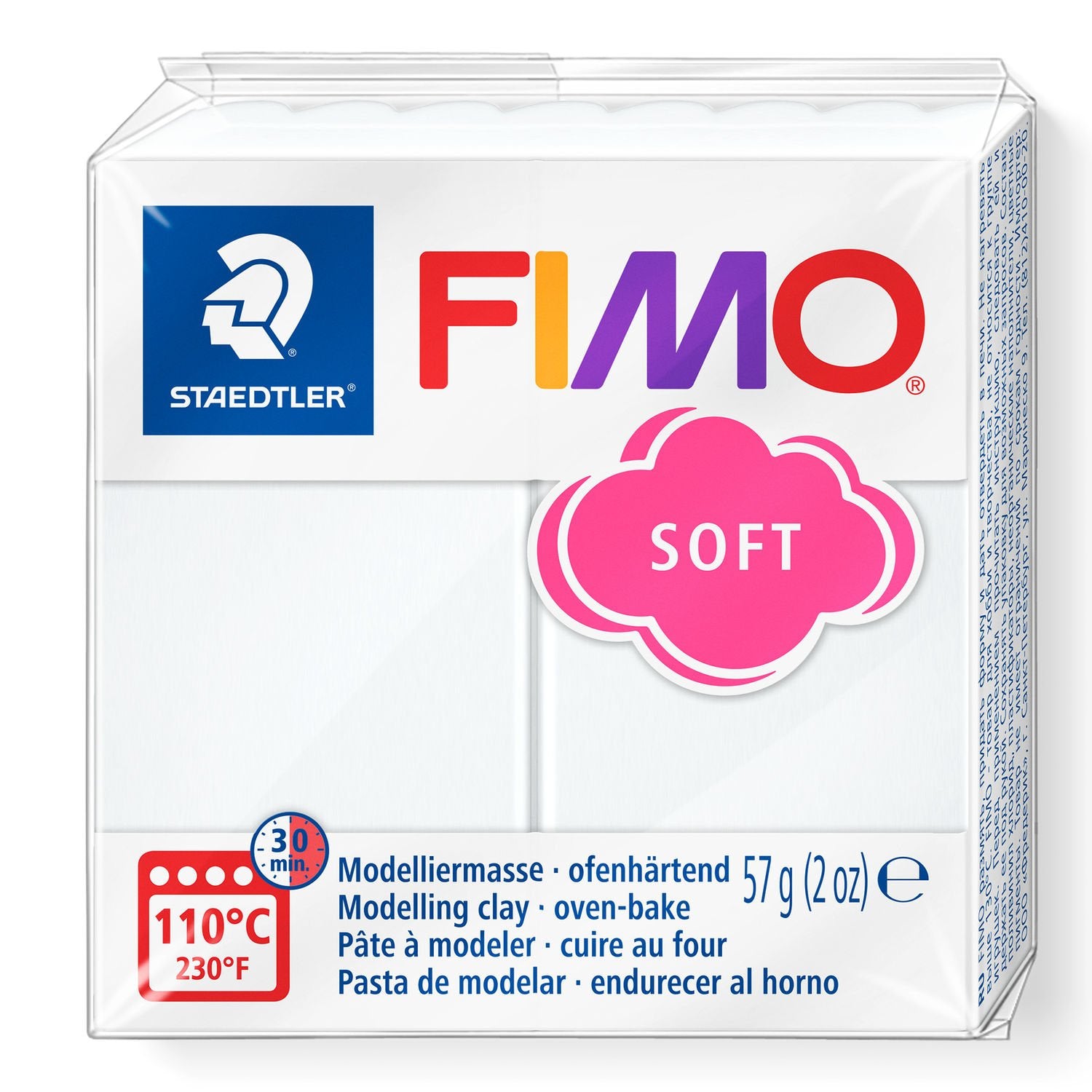 Staedtler Modelliermasse, Soft, Weiss, ofenhärtend (110 °C, 30 min), 57 g, 1 Stk.