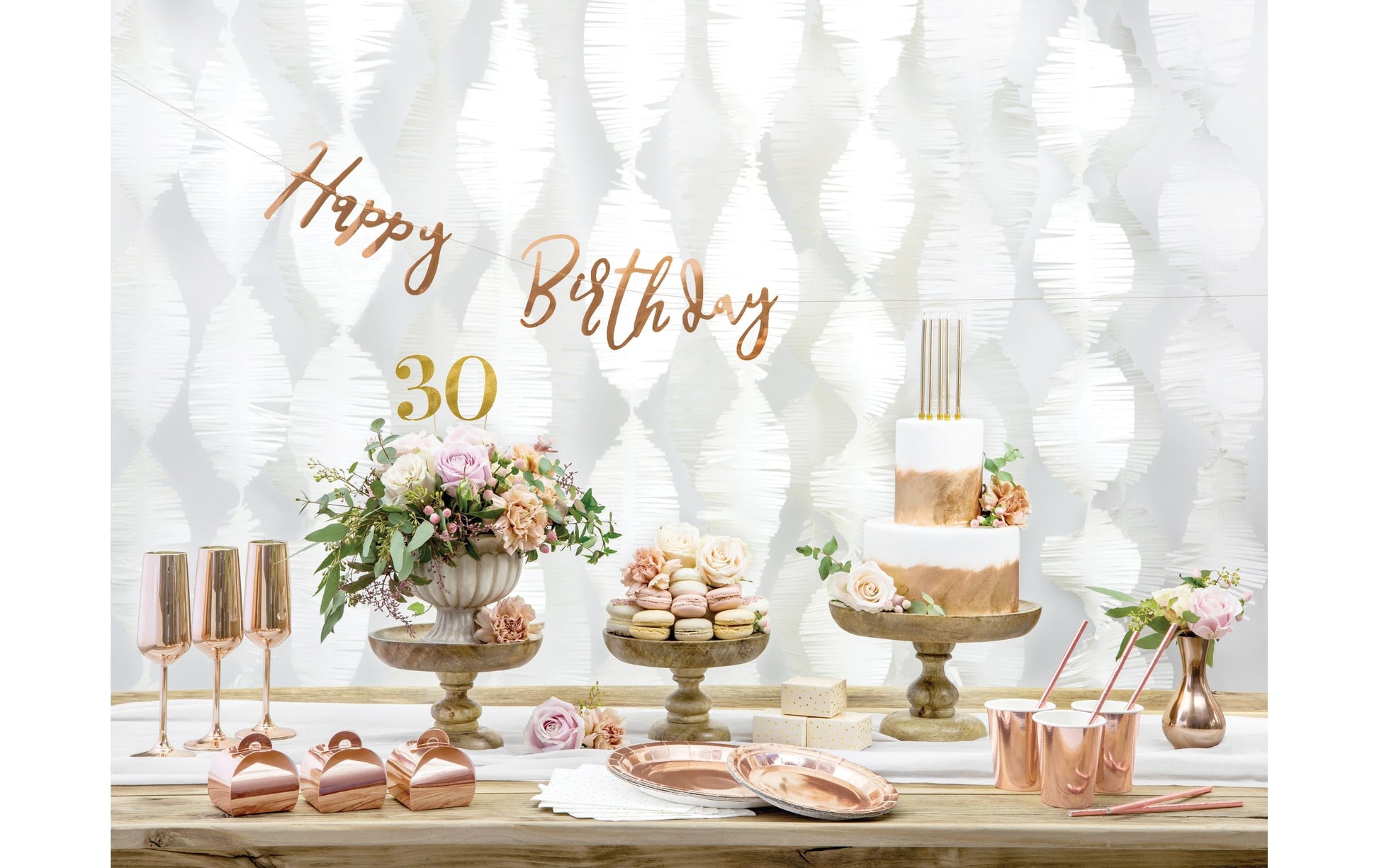 PartyDeco Kerzen – Gold – 12 cm – 12 Stk – mit Untertassen
