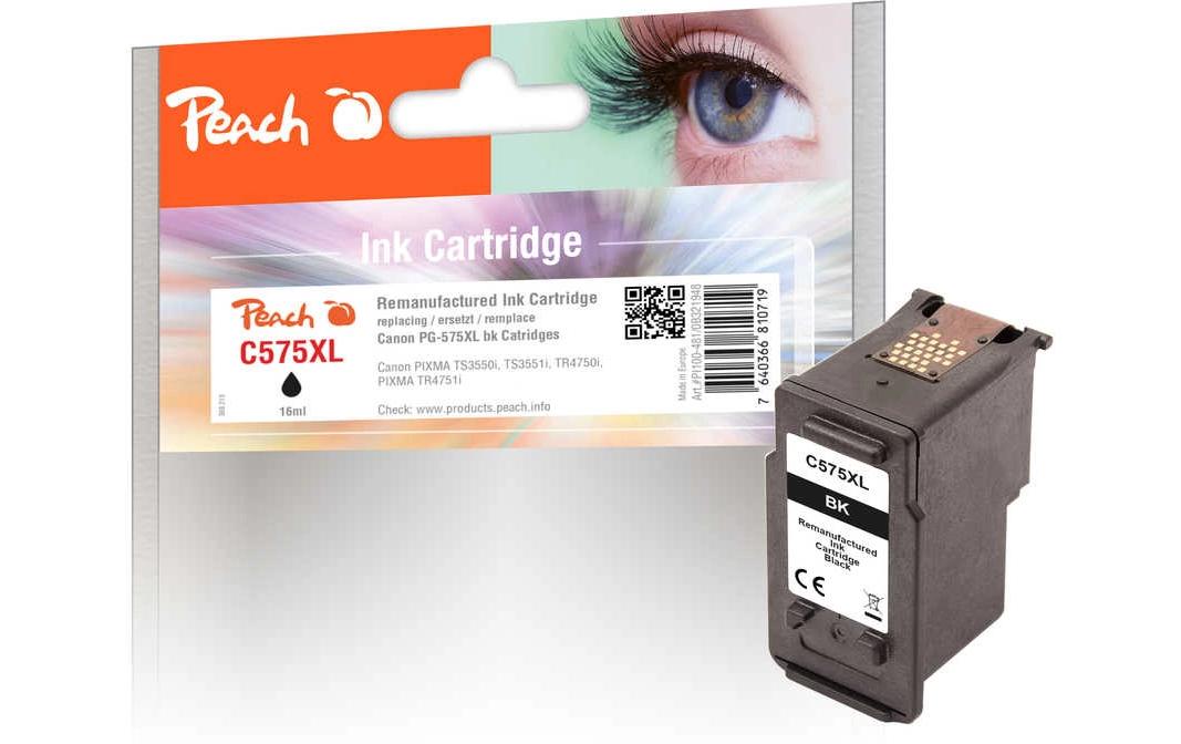 Peach PG-575XL Schwarz Tintenpatrone (Kompatibel) – 16 ml – für Canon Pixma TR 4750/4751, TS 3500/3550/3551