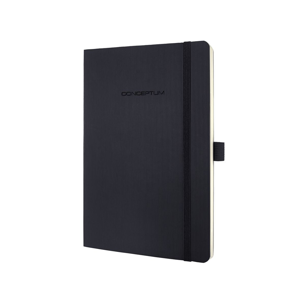 Sigel Notizbuch A5, liniert, Fadenheftung, Softcover, 194 Seiten, 80 g/m² – schwarz