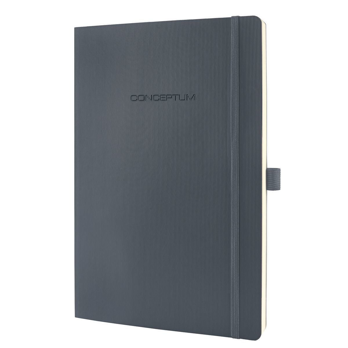 Sigel Notizbuch Conceptum, liniert, Fadenheftung, Softcover, 194 Seiten, 80 g/m² – Softwave, dunkelgrau