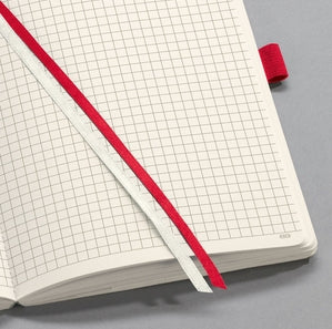 Sigel Notizbuch, 135 × 210 mm, kariert, Fadenheftung, Softcover, 194 Seiten, 80 g/m² – rot