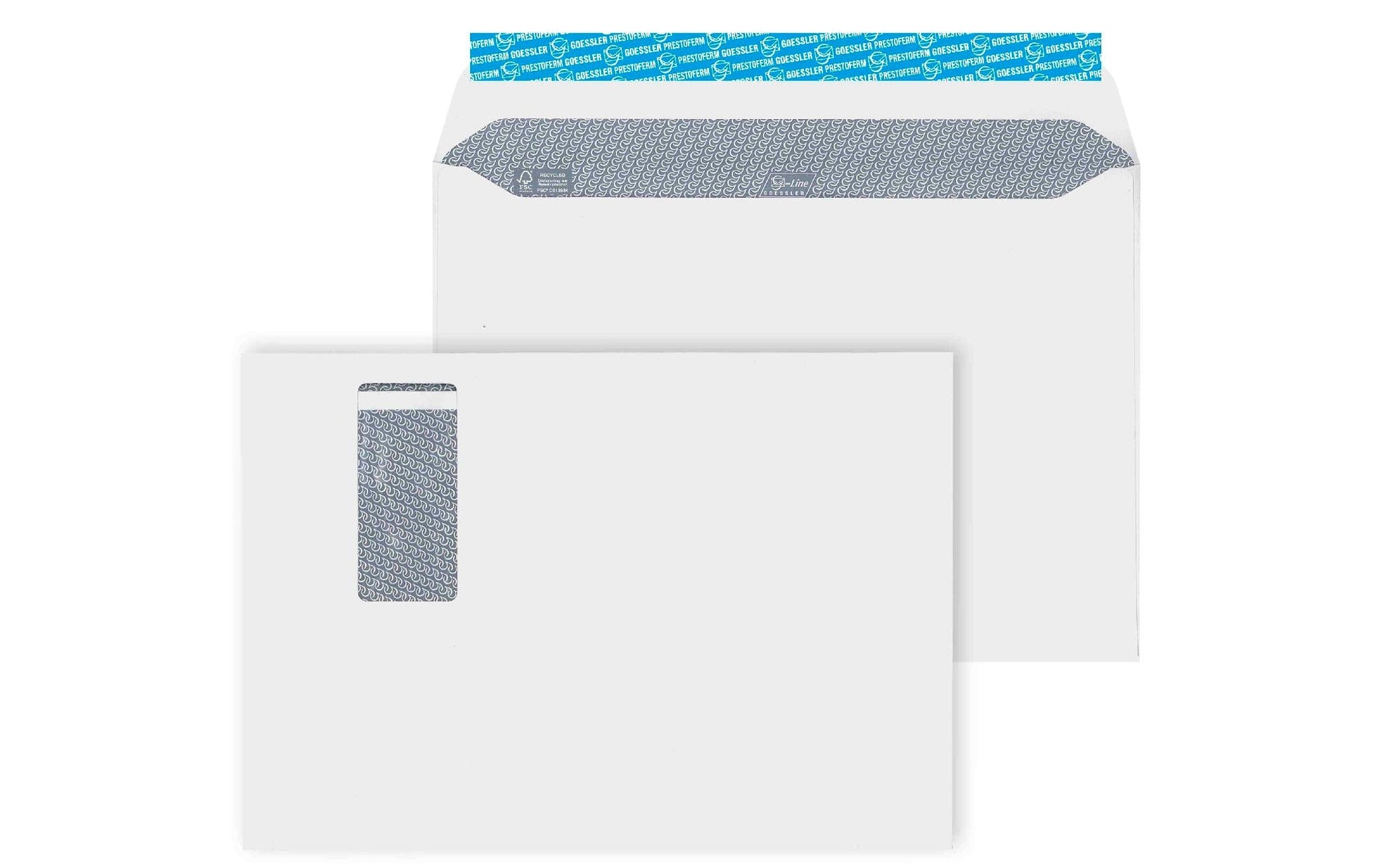 Goessler Couvert C4, Fenster rechts, selbstklebend, weiss, 120 g/m², Recyclingpapier – 250 Stk.