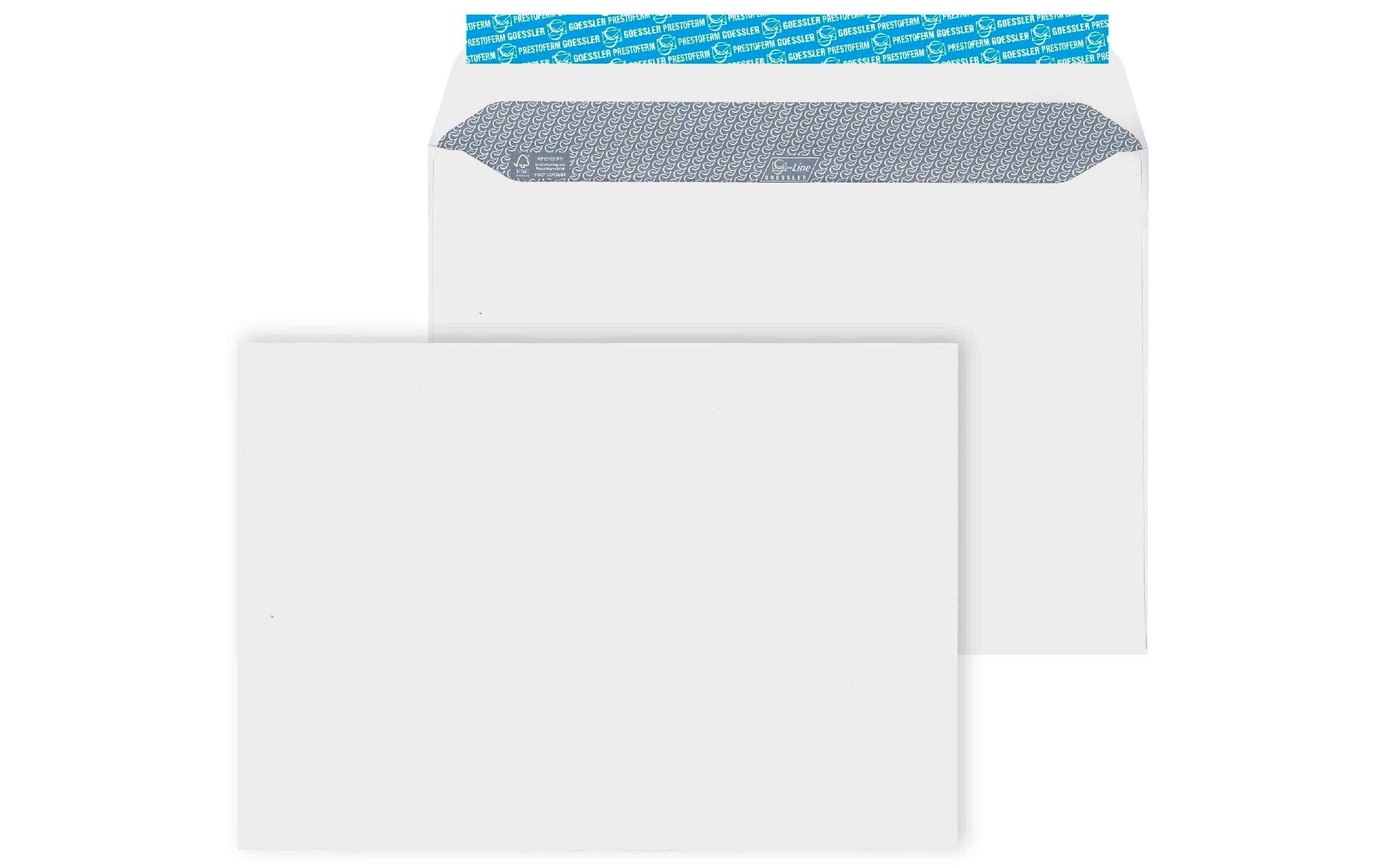 Goessler Couvert C4, ohne Fenster, selbstklebend, weiss, 120 g/m², Recyclingpapier – 250 Stk.