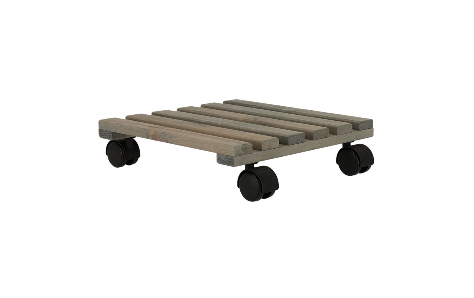 Esschert Design Blumenkübeluntersetzer – Kieferholz/PA/PP – Grau/Schwarz – mit Rollen – 292 × 85 × 292 mm