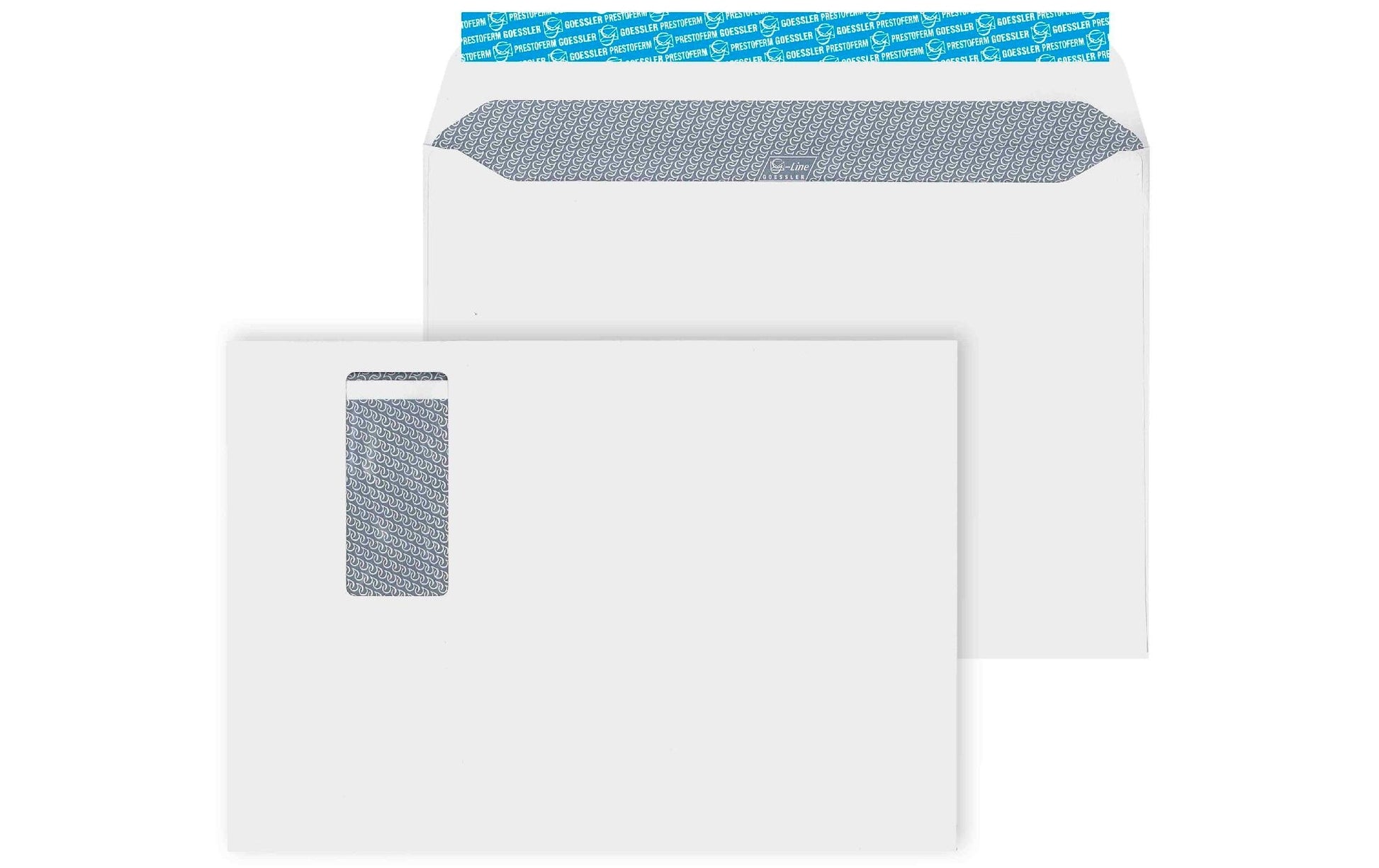 Goessler Couvert C4, Fenster rechts, Haftklebung, weiss, 120 g/m² – 250 Stk.