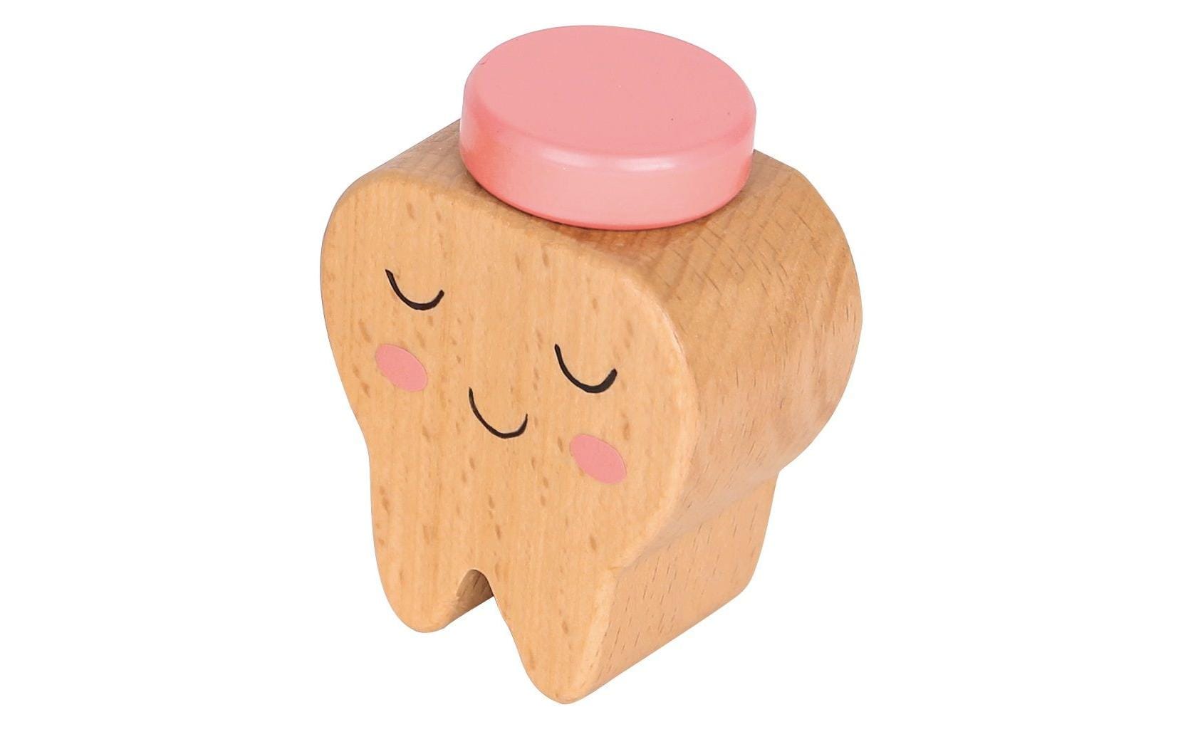 Spielba Holzspielwaren 610232 Aufbewahrungsbox (mit Deckel) – Holz – Rosa/Natur – 35 × 70 × 55 mm
