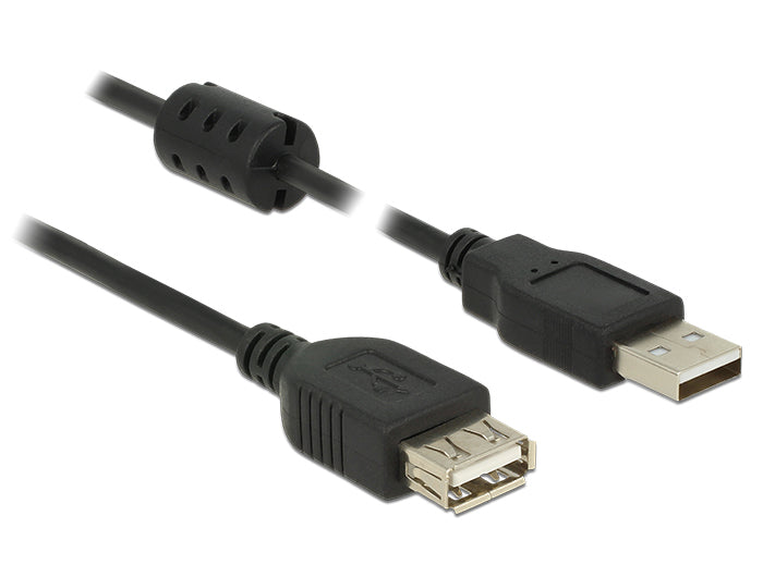 DeLOCK USB-A Verlängerungskabel (Stecker auf Buchse) – USB 2.0 (480 Mbit/s) – 1 m – Schwarz