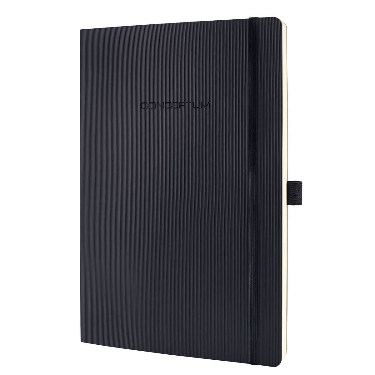 Sigel Notizbuch, A4, kariert, Fadenheftung, Softcover, 194 Seiten, 80 g/m² – schwarz