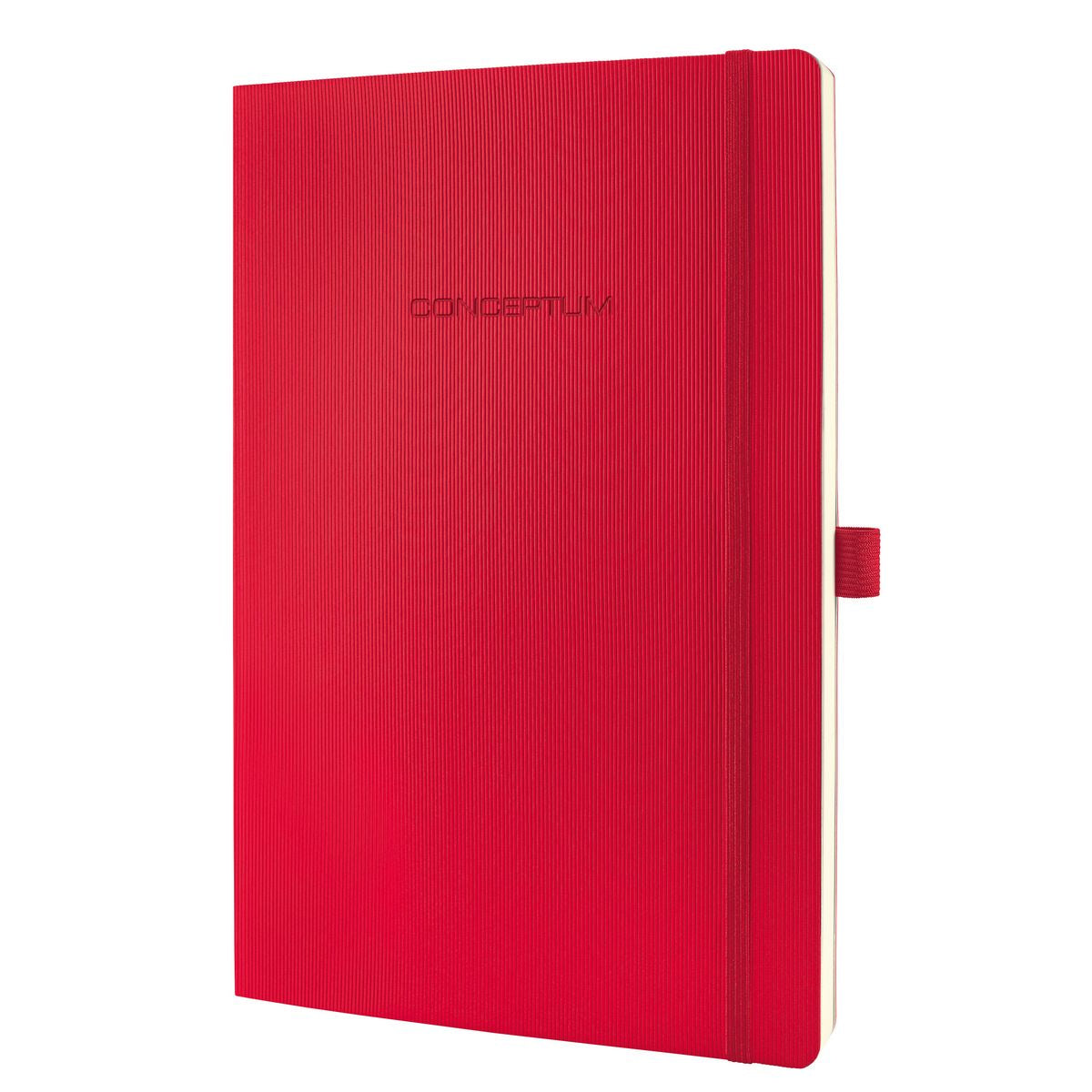 Sigel Notizbuch A4, liniert, Fadenheftung, Softcover, 194 Seiten, 80 g/m² – rot