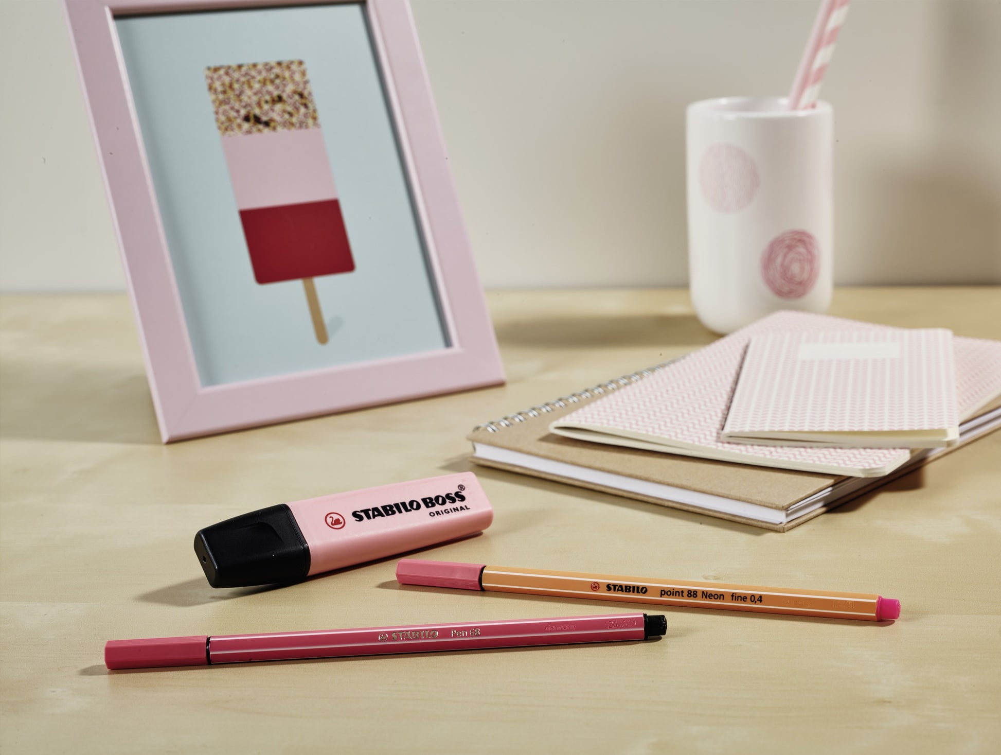 STABILO BOSS Original Textmarker Set 4 Pastellfarben – Keilspitze, 2–5 mm