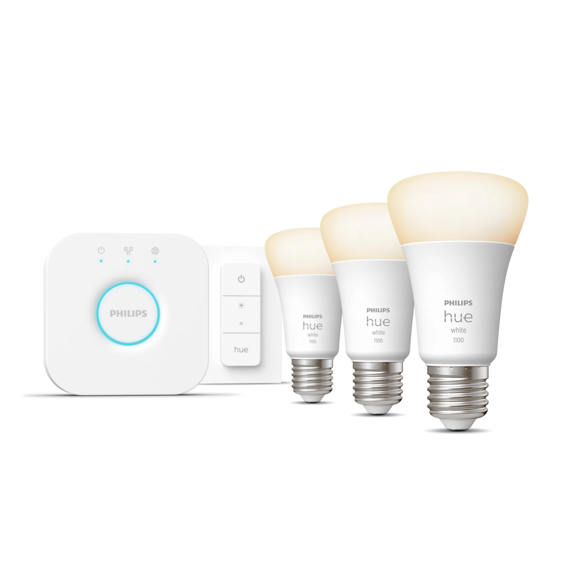 Philips by Signify Philips Hue Smart-Leuchtmittel E27 Weiss – 1055 lm, 2700 K, App-Steuerung, dimmbar – 3er-Pack