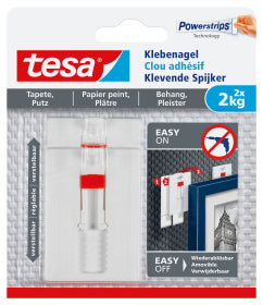 TESA Haken – Kunststoff – Rot/Weiss – 2 kg – 2 Stück