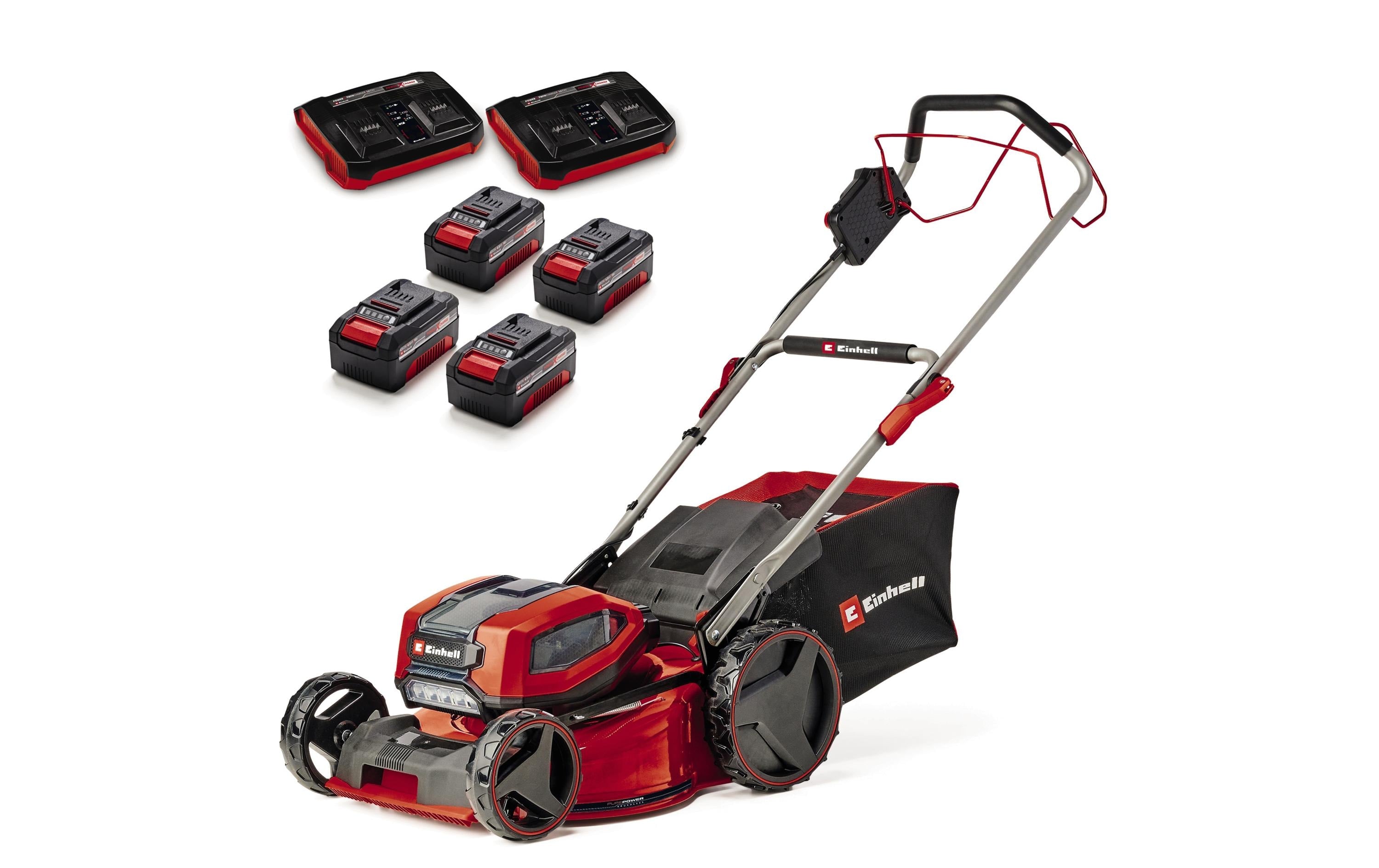 Einhell professional Einhell GP-CM 36/47 S Li BL Akku-Rasenmäher, bürstenlos – 18 V – Schnittbreite 47 cm – 4×4,0 Ah & 2 Ladegeräte