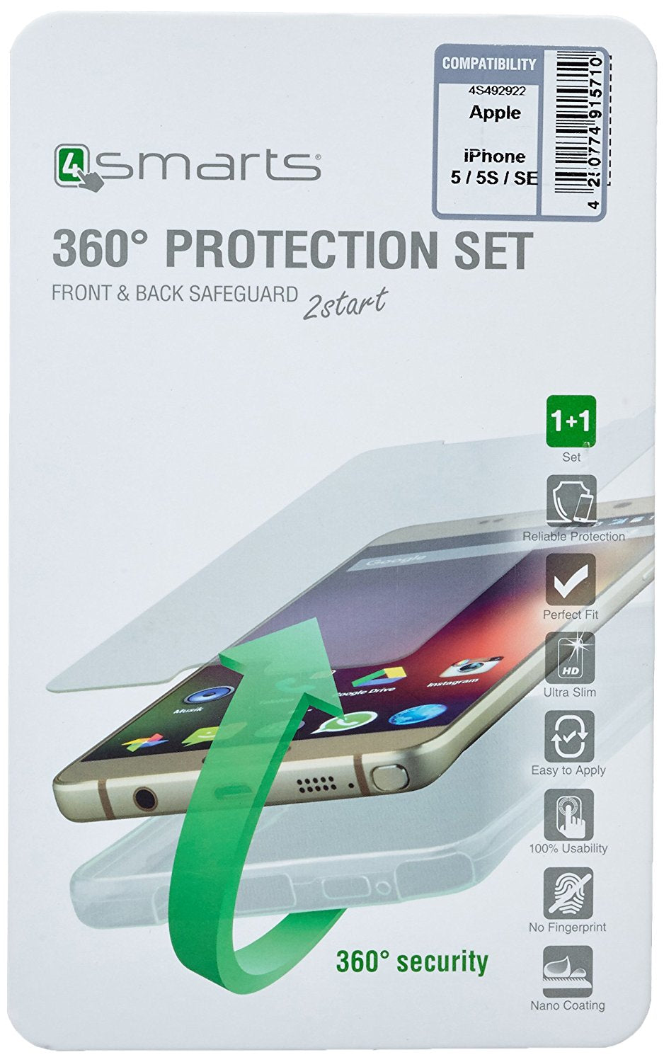 4smarts Displayschutz (Panzerglas) – für iPhone 7/8/SE (2. Gen.)