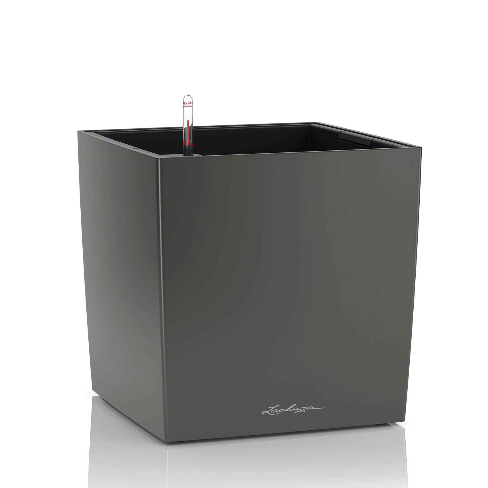 LECHUZA Cube 40 Topfpflanzer – 40 × 40 × 40 cm – Kunststoff, Anthrazit