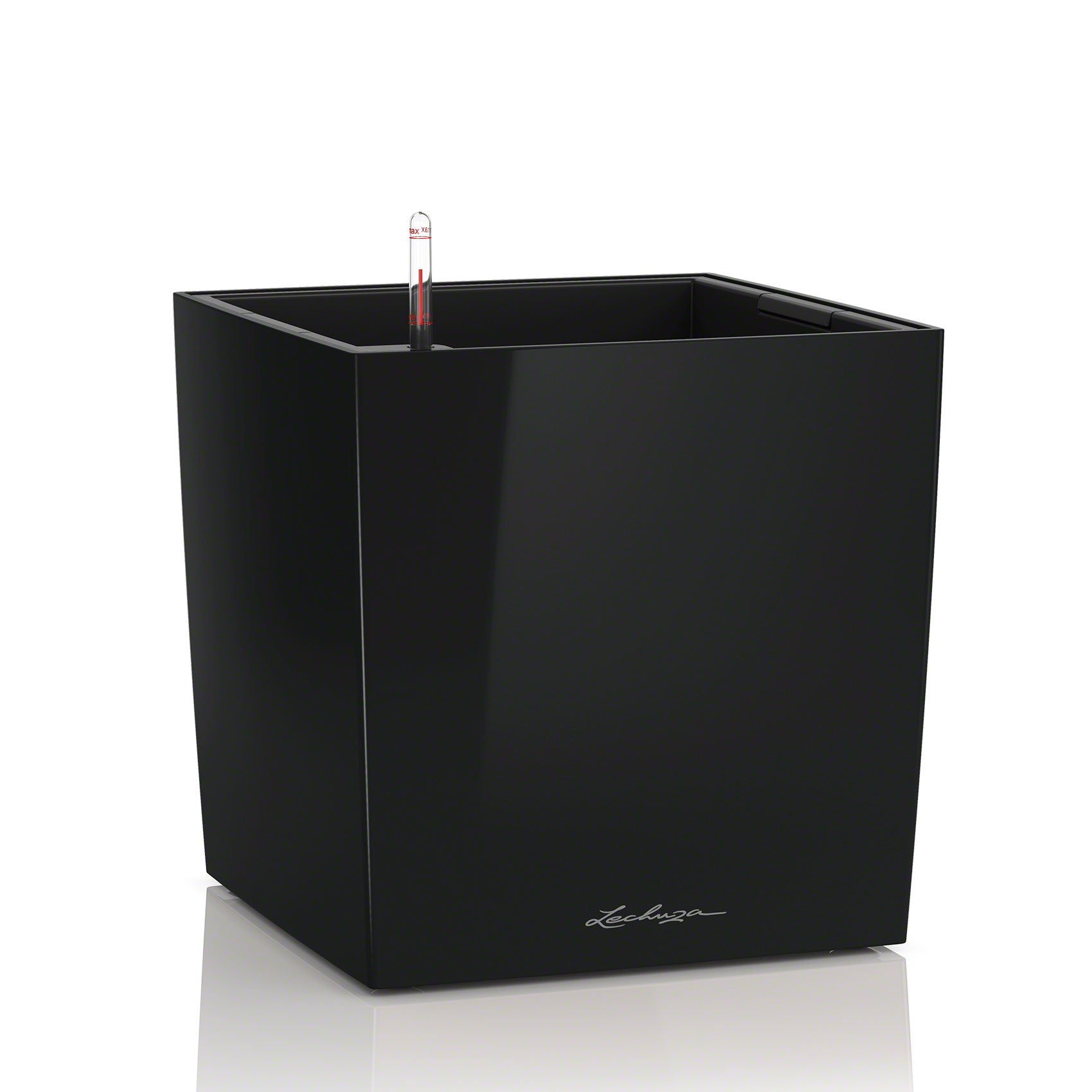LECHUZA Topfpflanzer – 40 × 40 × 40 cm – Kunststoff, schwarz