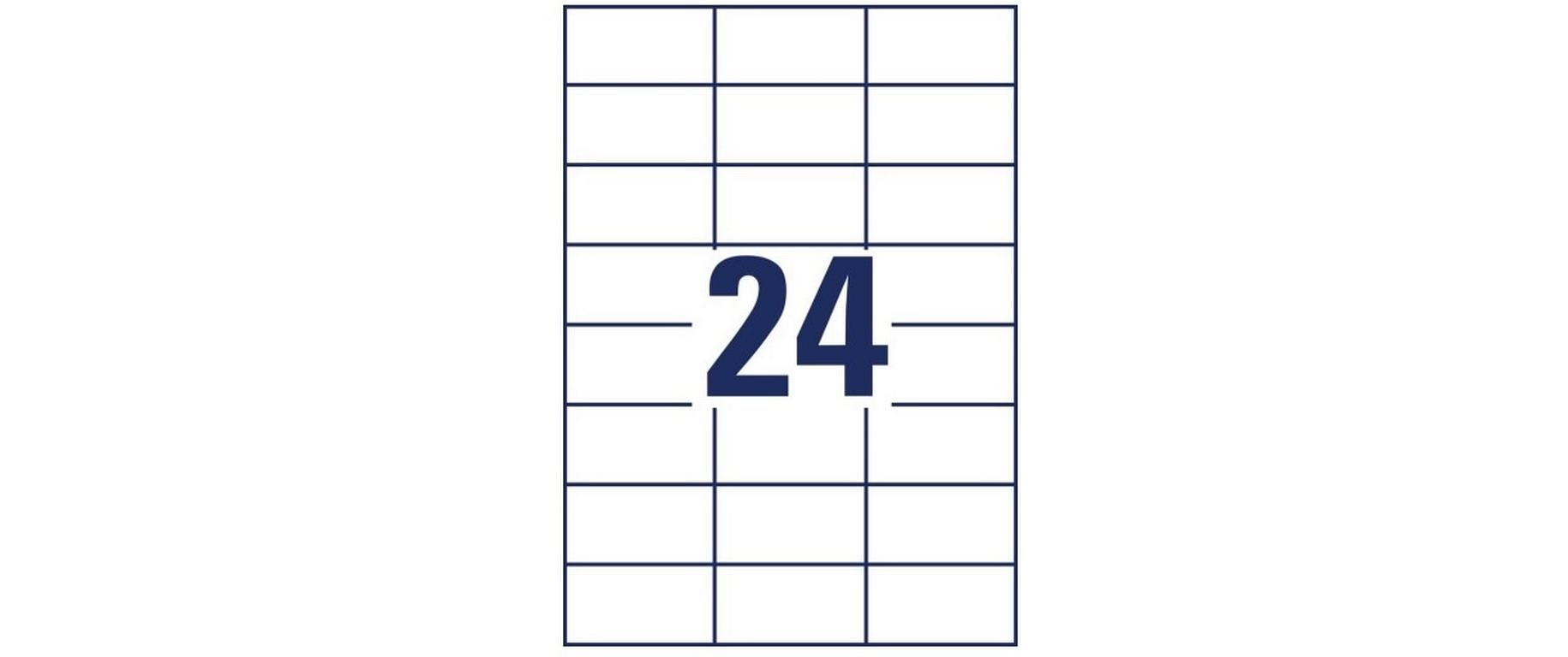 Avery Etiketten, 70 mm × 37 mm, weiss, Papier, permanent, 65 Blatt (1560 Etiketten)