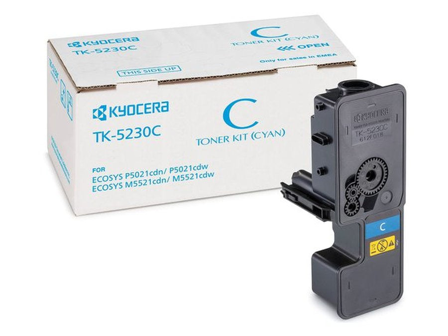 Kyocera TK-5230C Cyan Toner – Original – 2'200 Seiten – für Kyocera ECOSYS M5521cdn/M5521cdw/P5021CDN und andere