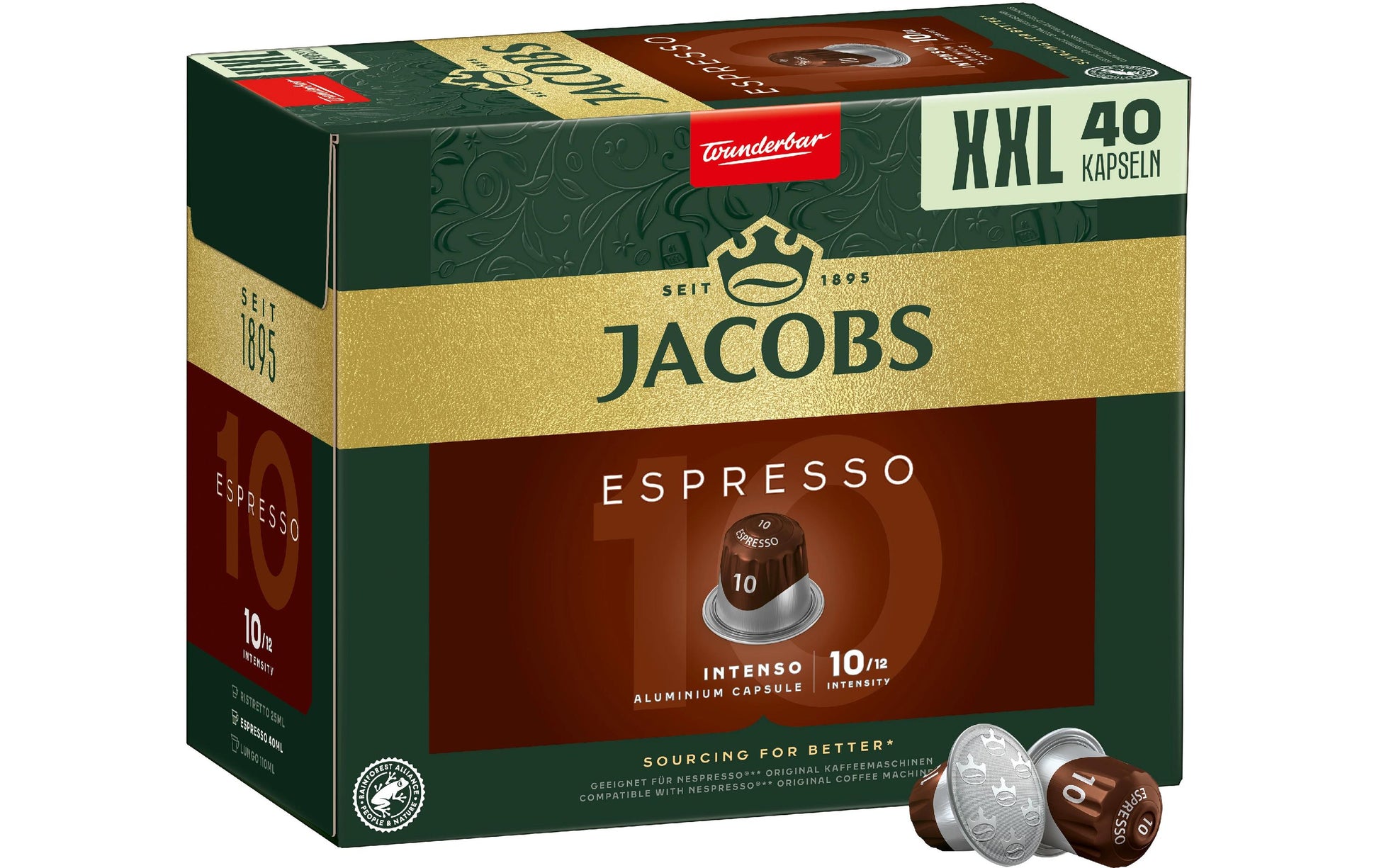 Jacobs Intenso – Kapseln für Nespresso – Espresso, Intensität 10