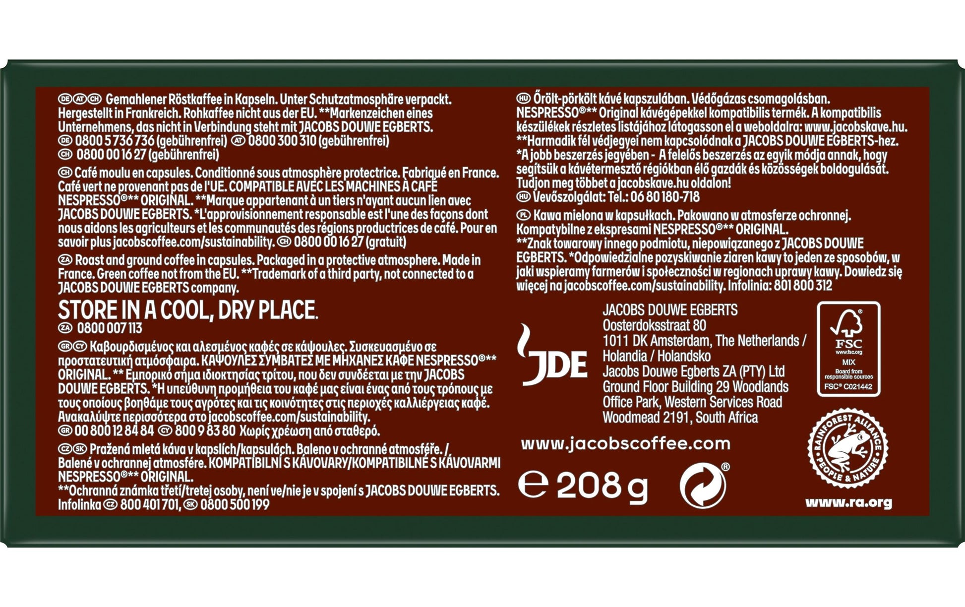 Jacobs Intenso – Kapseln für Nespresso – Espresso, Intensität 10