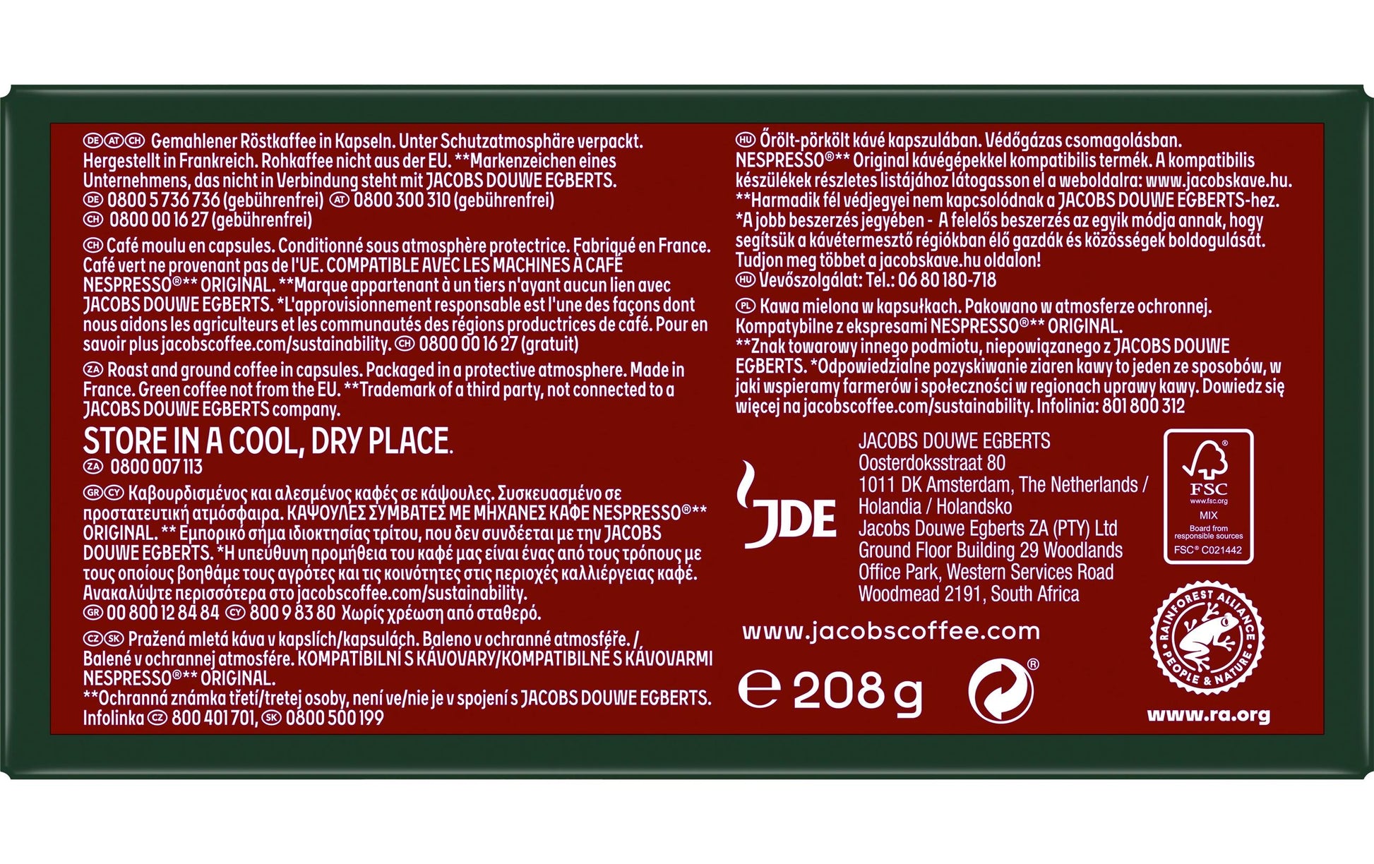 Jacobs Classico – Kapseln für Nespresso – Lungo, Intensität 6, 40 Kapseln