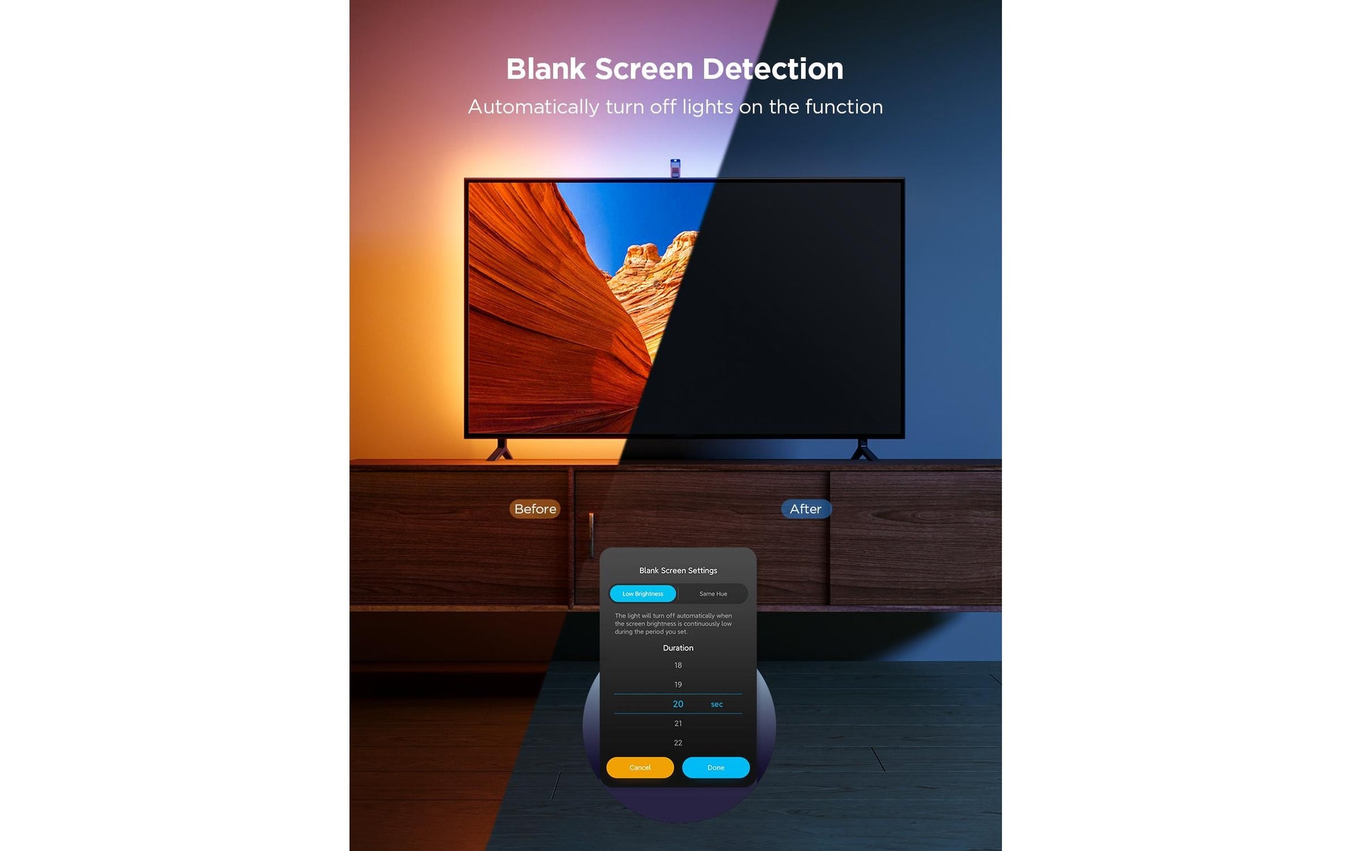 Govee Envisual T3 – LED-Wandrahmen, Wandmontage, für 75–85", WLAN, Bluetooth, Farbwechsel