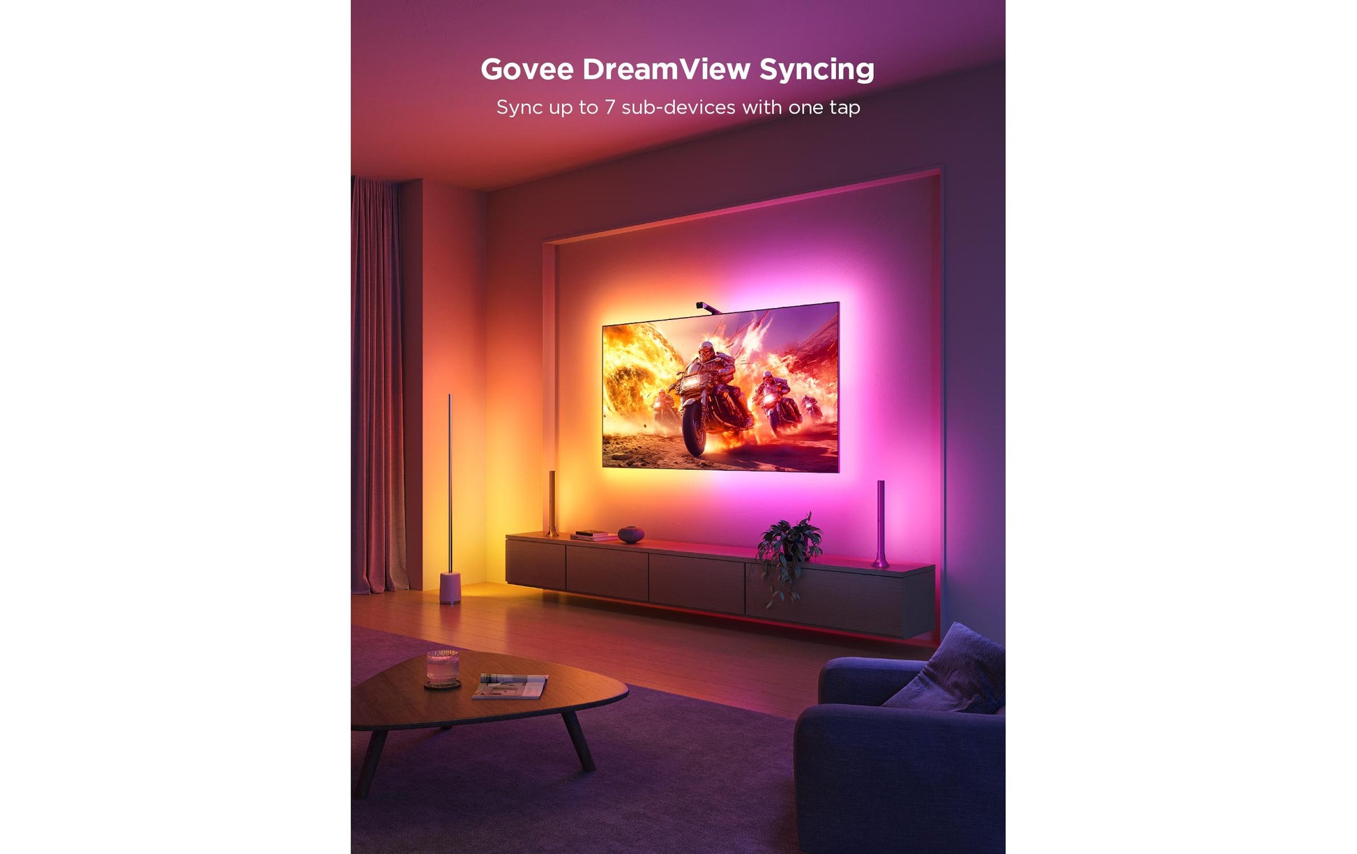 Govee Envisual T3 – LED-Wandrahmen, Wandmontage, für 75–85", WLAN, Bluetooth, Farbwechsel