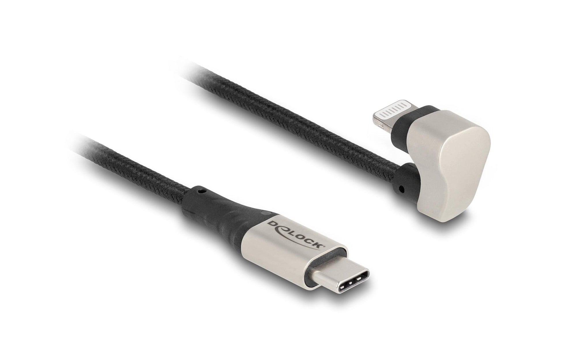 DeLOCK Daten- & Ladekabel – USB-C auf Lightning 1 m, MFi zertifiziert, 27 W, abgewinkelt – für iPhone/iPad