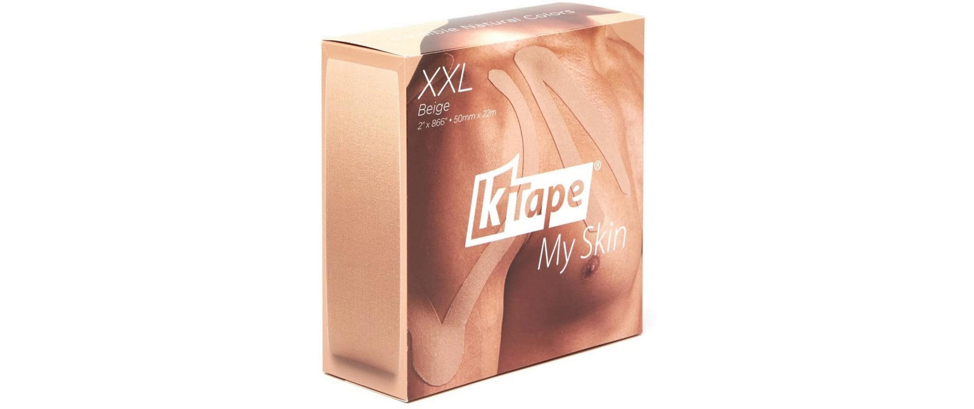 K-Tape Binde Kinesiotape XXL My Skin – 50 mm × 22 m, beige, Baumwolle, Spandex, wasserabweisend