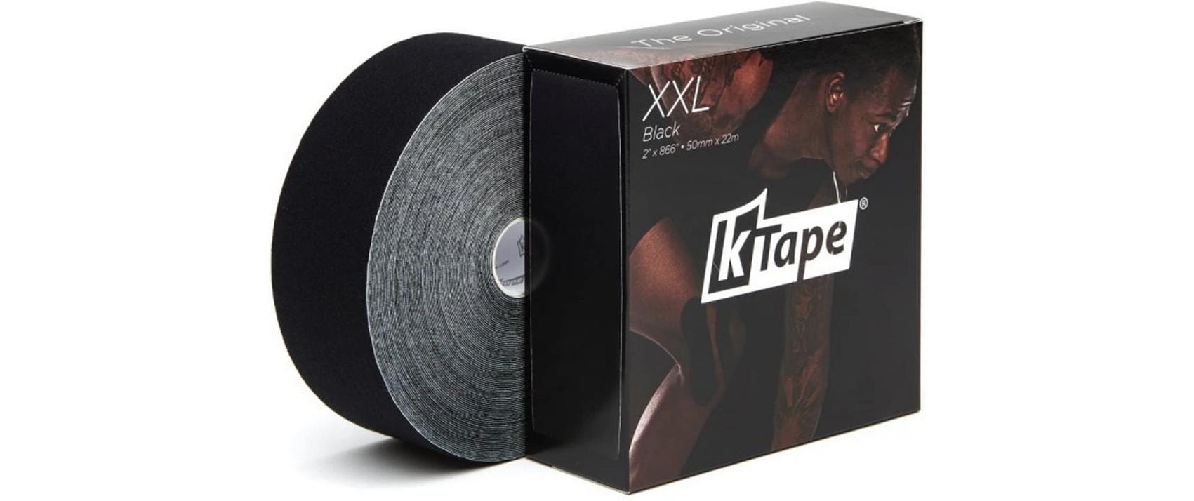 K-Tape Binde XXL – 50 mm × 22 m, schwarz, Baumwolle/Spandex, wasserabweisend
