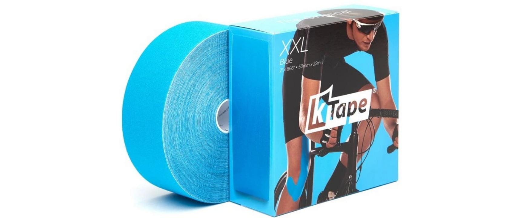 K-Tape Binde Kinesiotape – 50 mm × 22 m, blau, Baumwolle, Spandex, wasserabweisend