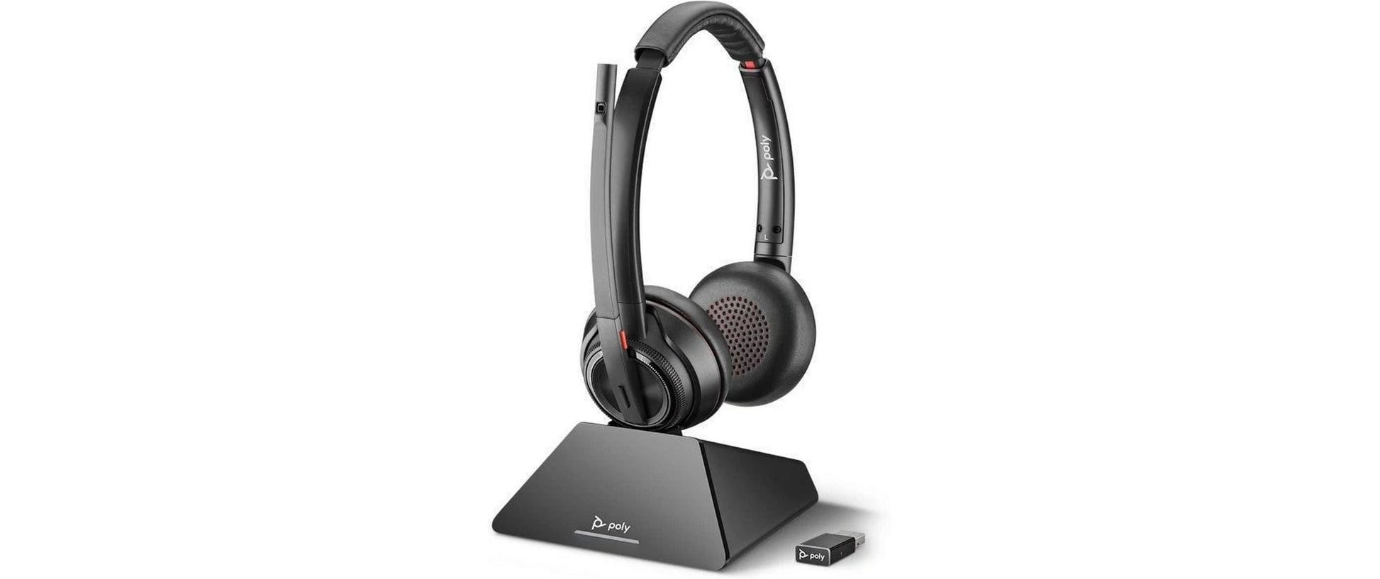 Poly Savi 8220 UC – Duo Headset (On-Ear) – DECT – Ladestation, bis 13 h – Schwarz