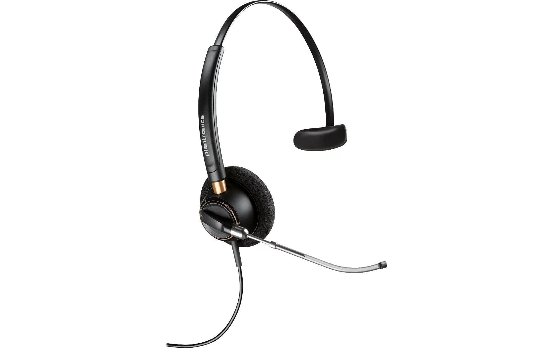 Poly EncorePro 510V Office-Headset – On-Ear, Mono, Kabelgebunden, 3,5 mm Klinke + USB-C, ANC, Schwarz